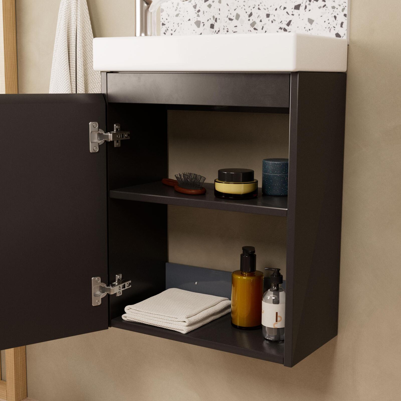 Ensemble meuble lave-mains LISA + Robinet TAP + Miroir SIMONA