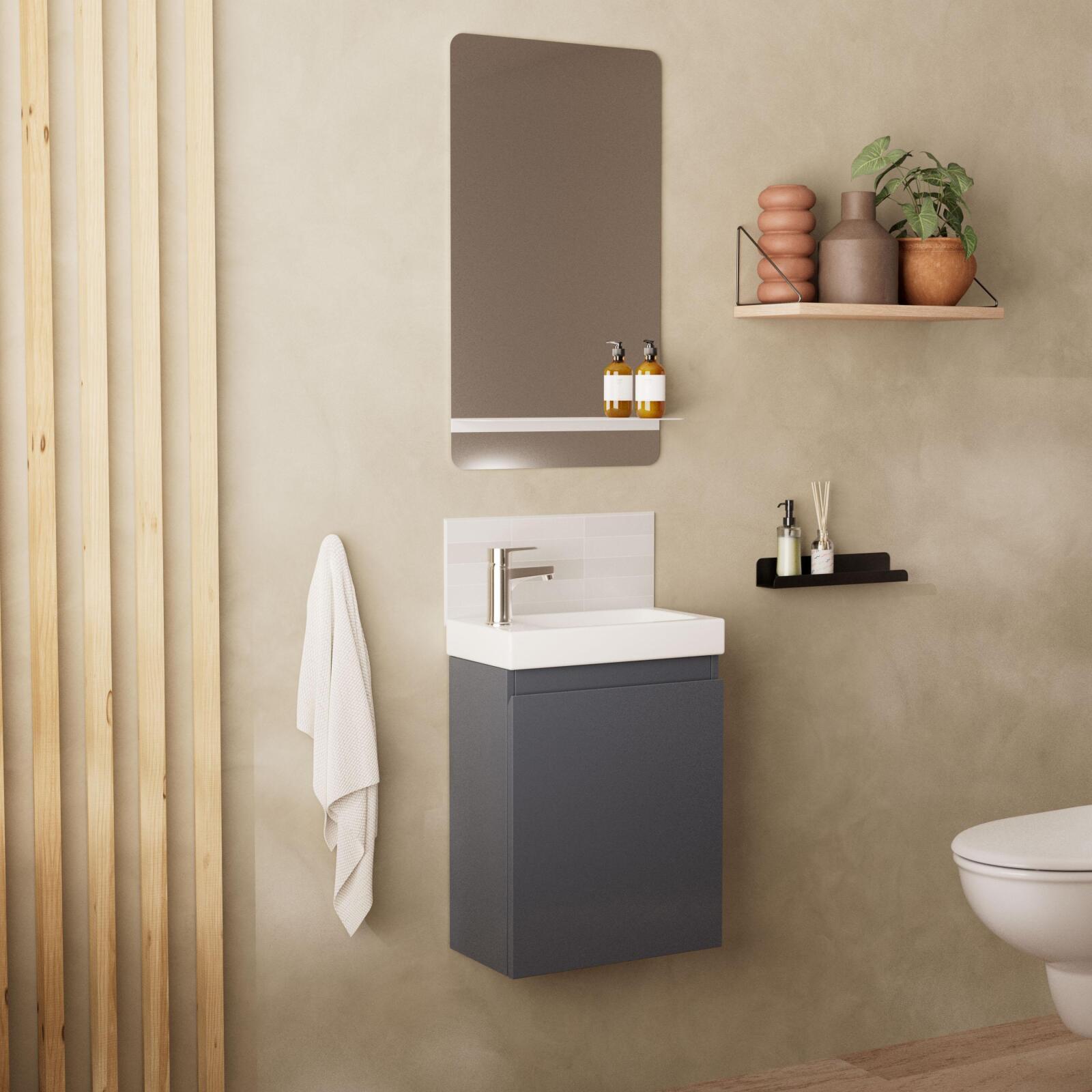 Ensemble meuble lave-mains LISA + Robinet TAP + Miroir SIMONA