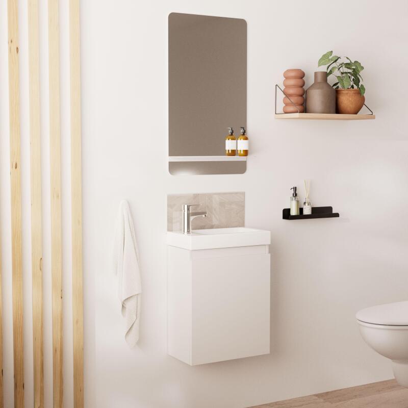 Ensemble meuble lave-mains LISA + Robinet TAP + Miroir SIMONA