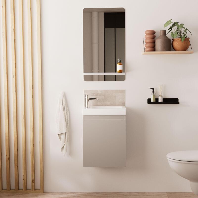 Ensemble meuble lave-mains LISA + Robinet TAP + Miroir SIMONA