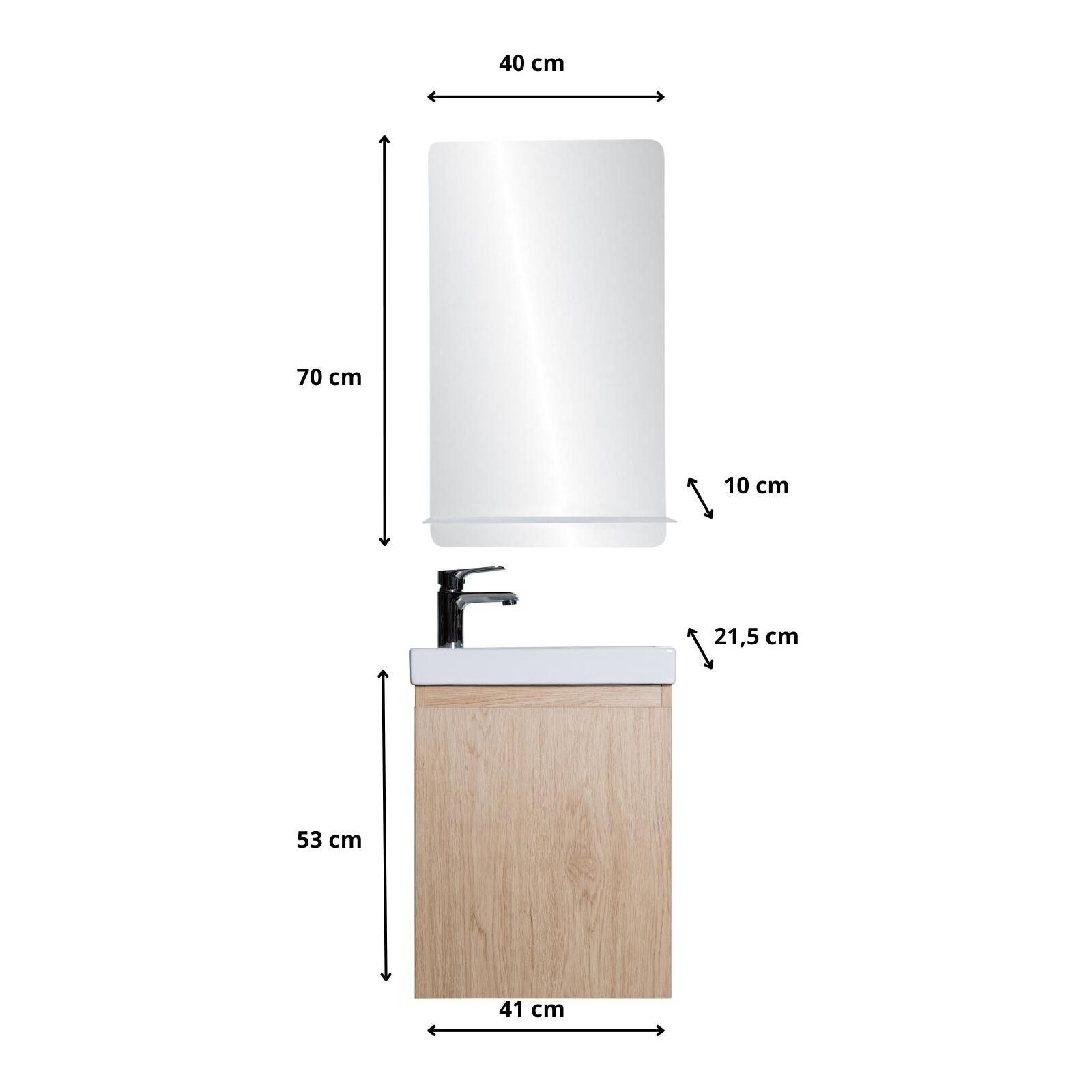 Ensemble meuble lave-mains LISA + Robinet TAP + Miroir SIMONA