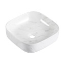 VASQUE LOU CARREE IMITATION MARBRE BLANC
