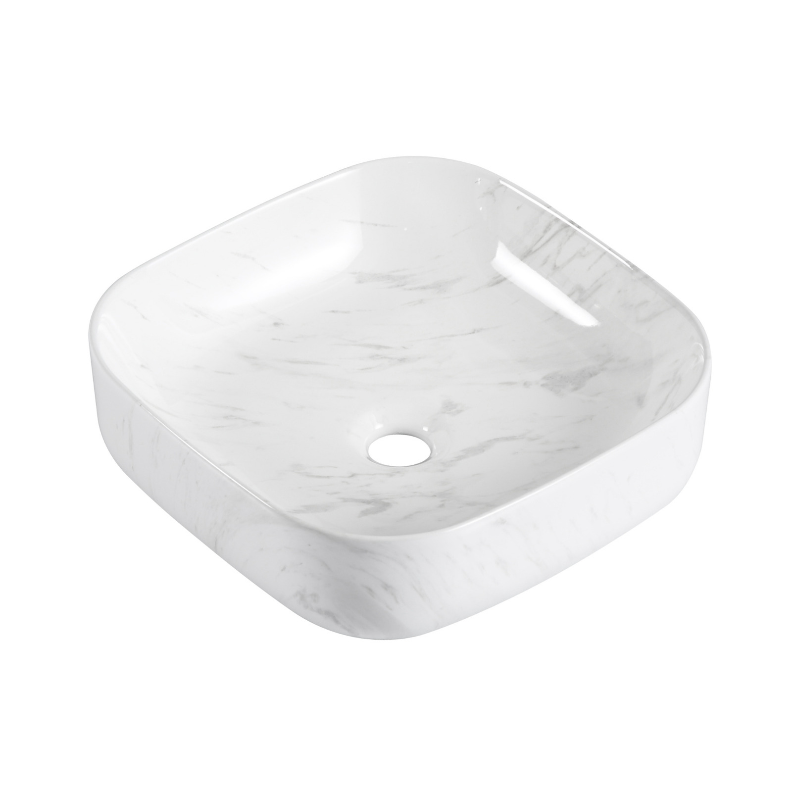 VASQUE LOU CARREE IMITATION MARBRE BLANC
