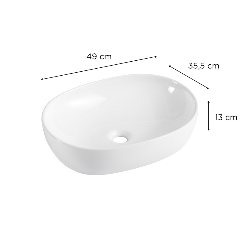 VASQUE PORTO OVALE SANS PLAGE DE ROBINETTERIE