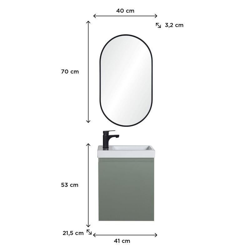 Ensemble meuble lave-mains LISA + Miroir PEPPER