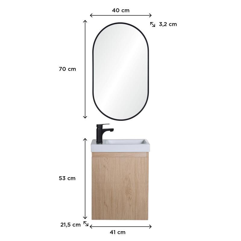 Ensemble meuble lave-mains LISA + Miroir PEPPER