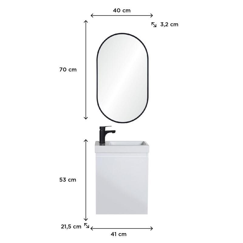 Ensemble meuble lave-mains LISA + Miroir PEPPER