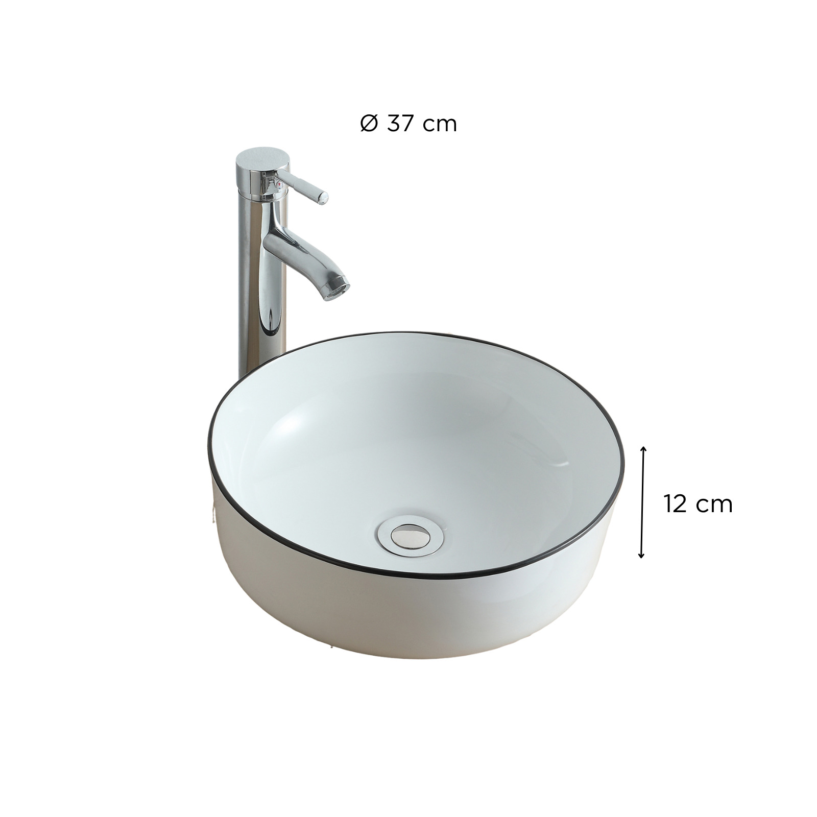 DIEGO VSQ A POSER ROND BLC/NOIR CERAM