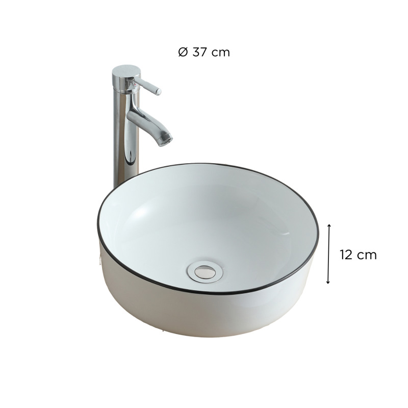 DIEGO VSQ A POSER ROND BLC/NOIR CERAM