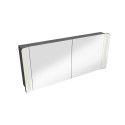 Armoire de toilette noir double miroir + éclairage LED L120 TIGA