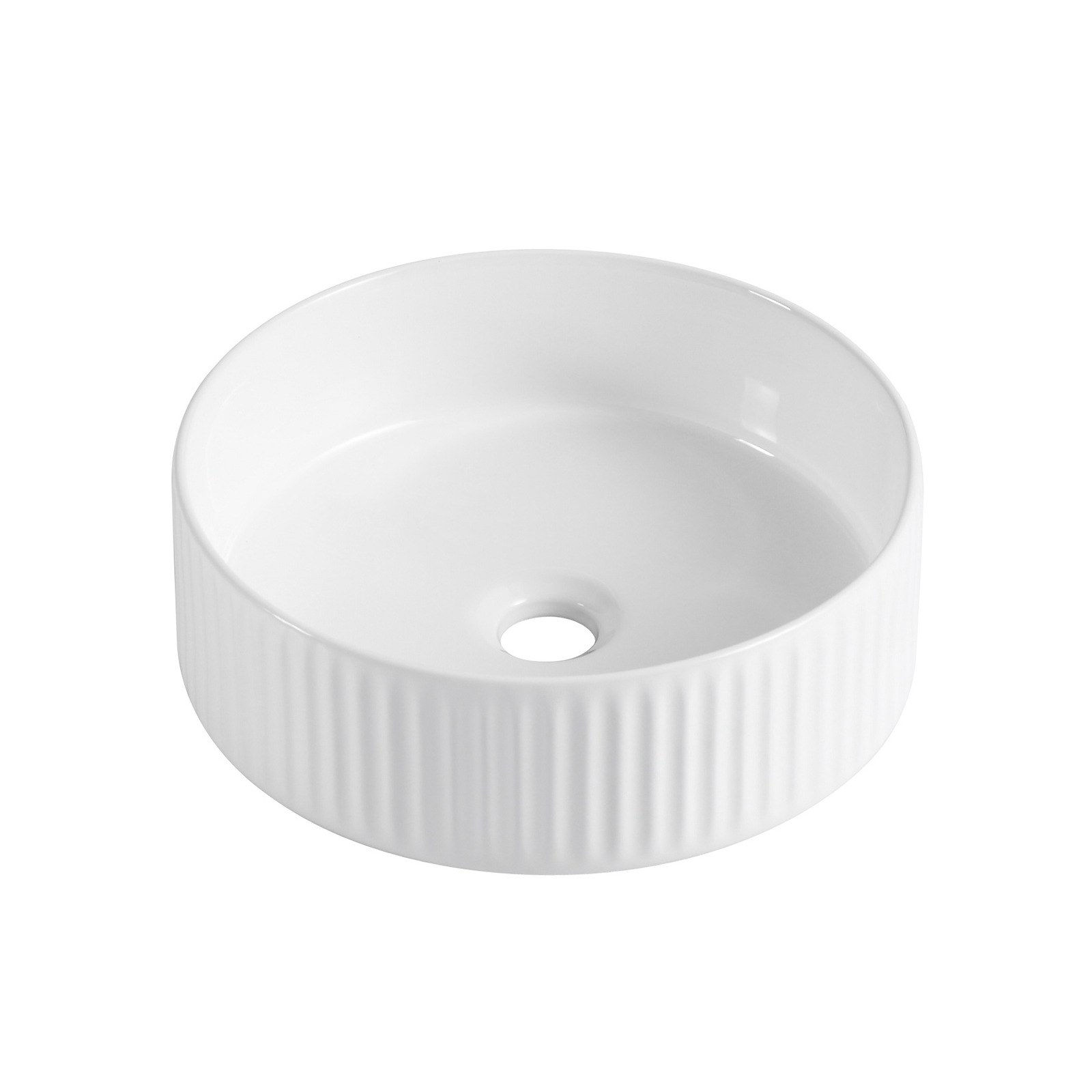 Vasque Salle de Bain à poser ronde 45 cm Blanche - LINEA