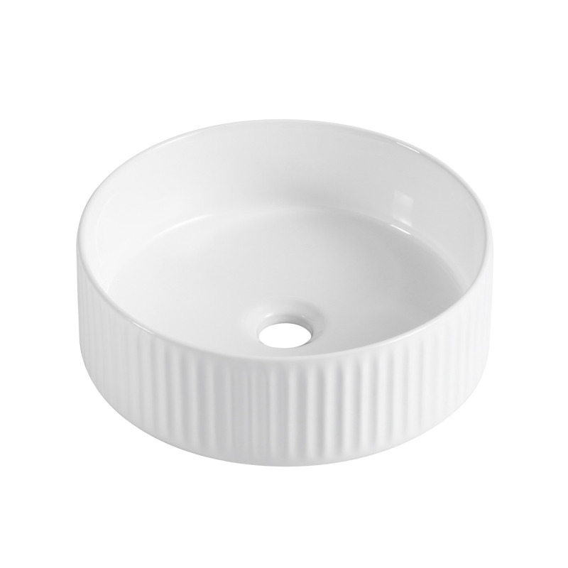 Vasque Salle de Bain à poser ronde 45 cm Blanche - LINEA