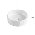 Vasque Salle de Bain à poser ronde 45 cm Blanche - LINEA