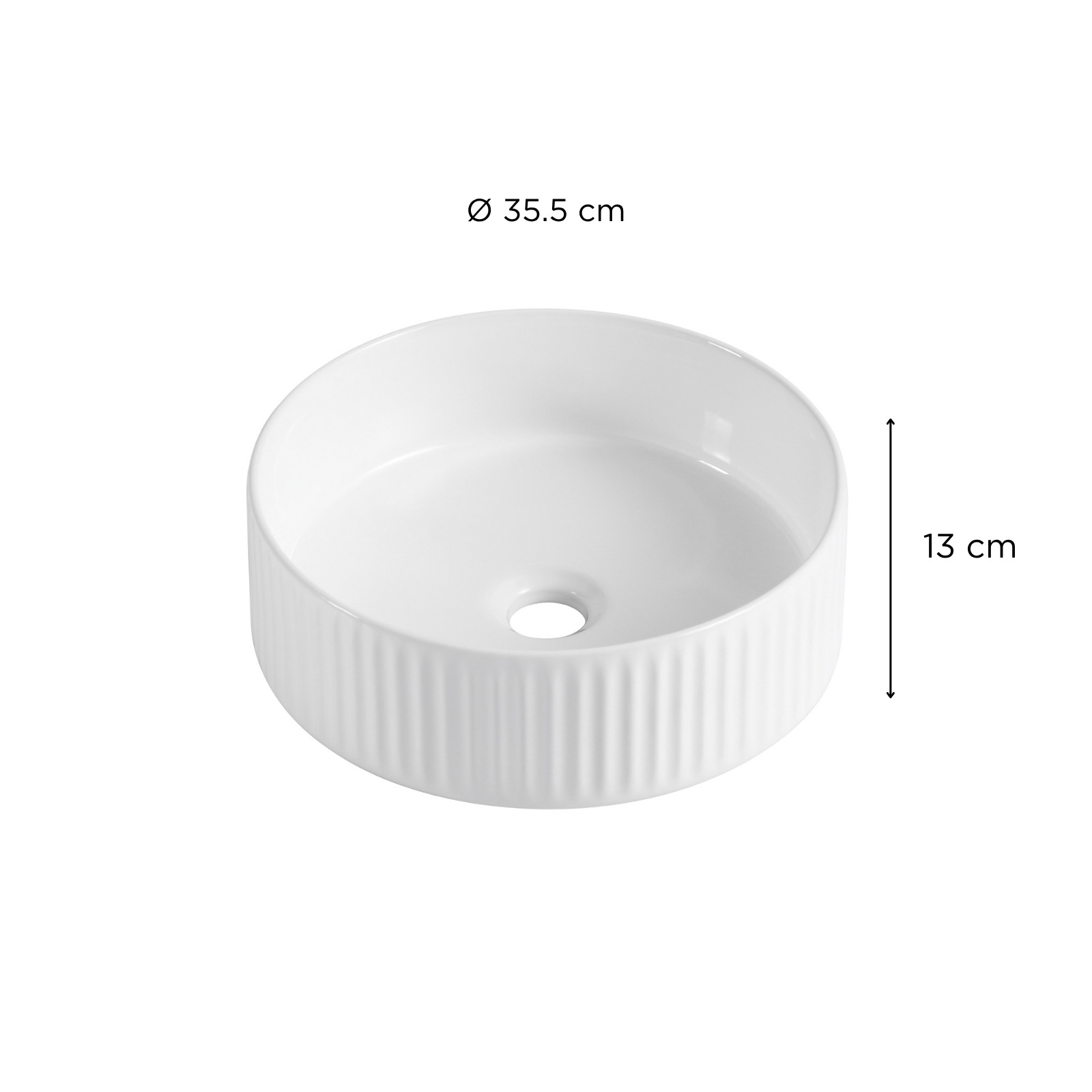 Vasque Salle de Bain à poser ronde 45 cm Blanche - LINEA