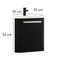 Ensemble meuble lave-mains d'angle décor chêne vasque noire SKINO avec robinet noir