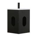 Ensemble meuble lave-mains d'angle décor chêne vasque noire SKINO avec robinet noir