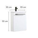 Ensemble meuble lave-mains d'angle blanc SKINO avec robinet chromé