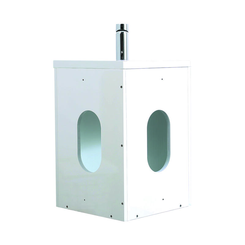 Ensemble meuble lave-mains d'angle blanc SKINO avec robinet chromé