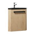 Ensemble meuble lave-mains d'angle blanc SKINO avec robinet chromé