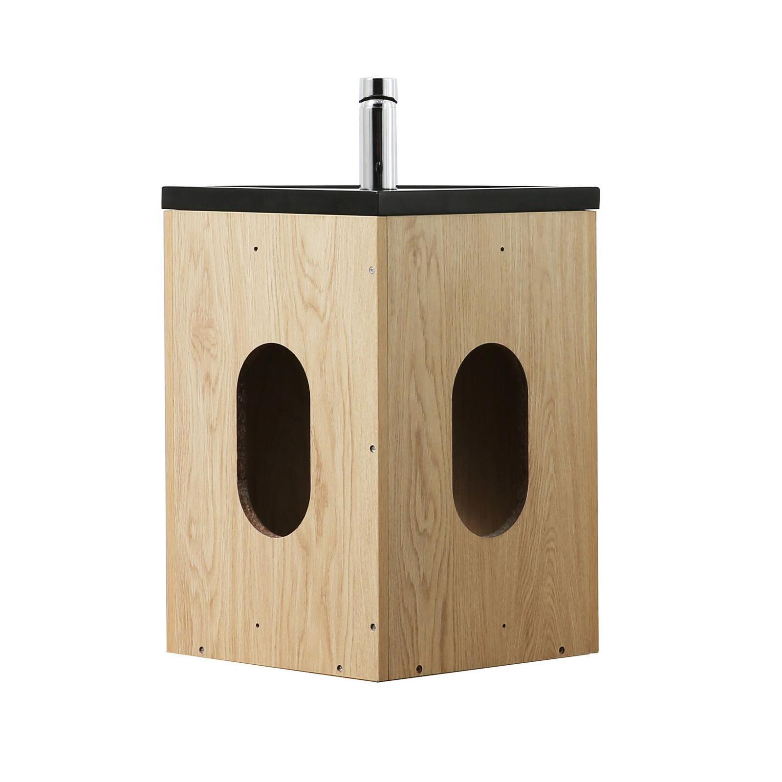 Ensemble meuble lave-mains d'angle blanc SKINO avec robinet chromé