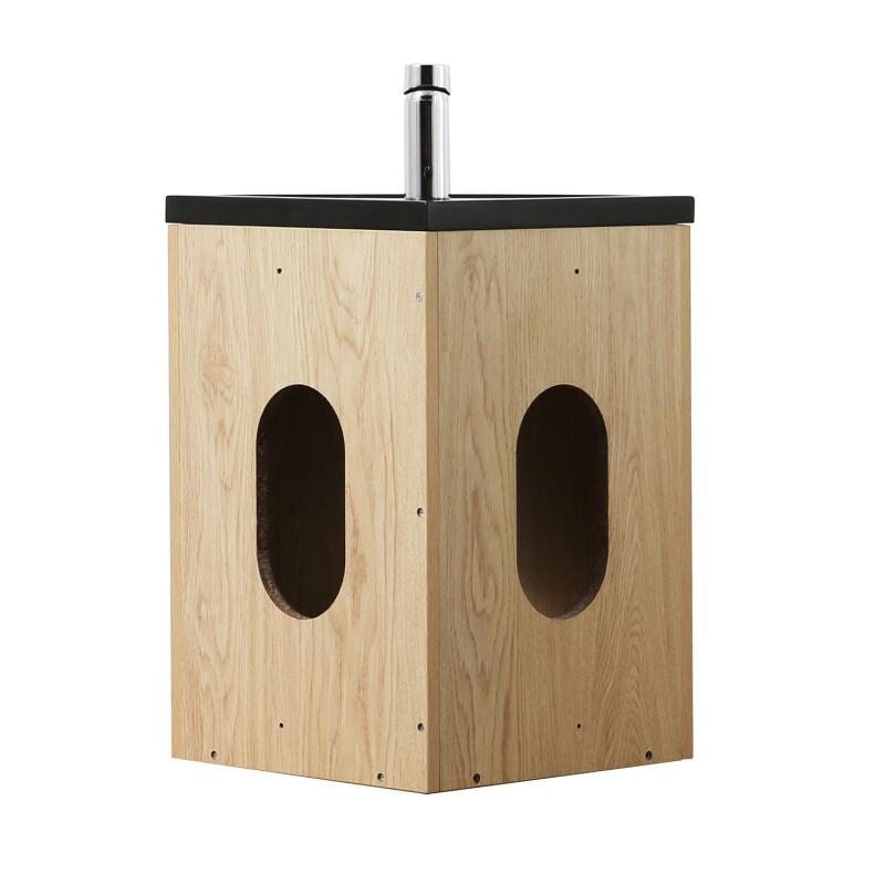 Ensemble meuble lave-mains d'angle blanc SKINO avec robinet chromé