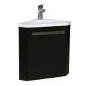 Ensemble meuble lave-mains d'angle blanc SKINO avec robinet chromé
