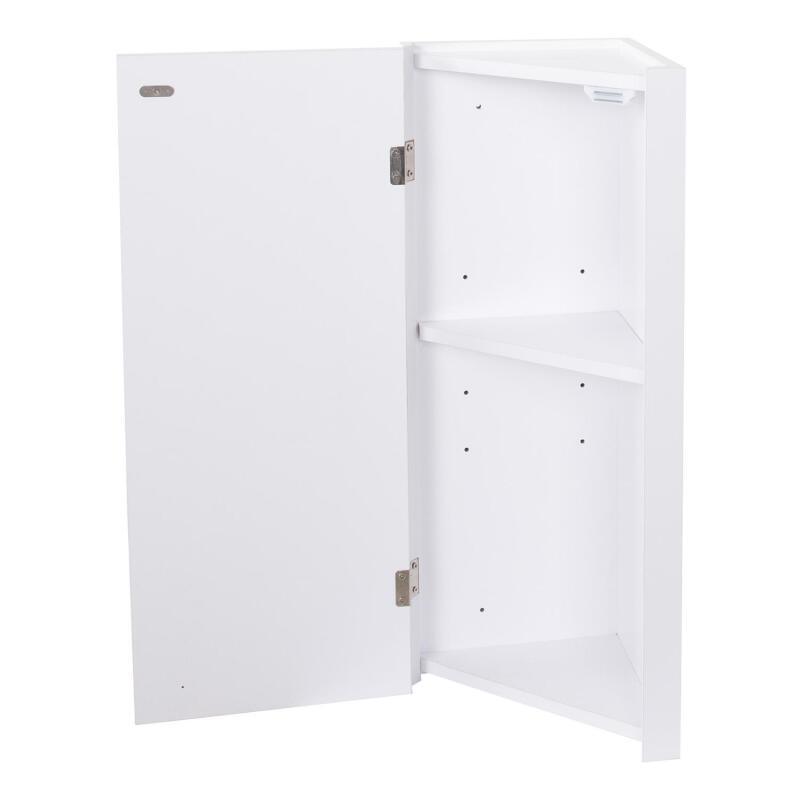 Ensemble lave-mains angle décor chêne + vasque + armoire toilette d'angle