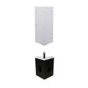 Ensemble lave-mains angle noir + vasque + robinet + armoire toilette d'angle