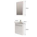 Ensemble lave-mains angle noir + vasque + robinet + armoire toilette d'angle