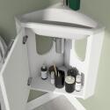 Ensemble lave-mains angle noir + vasque + robinet + armoire toilette d'angle
