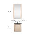 Ensemble lave-mains d'angle suspendu avec armoire d'angle décor chêne