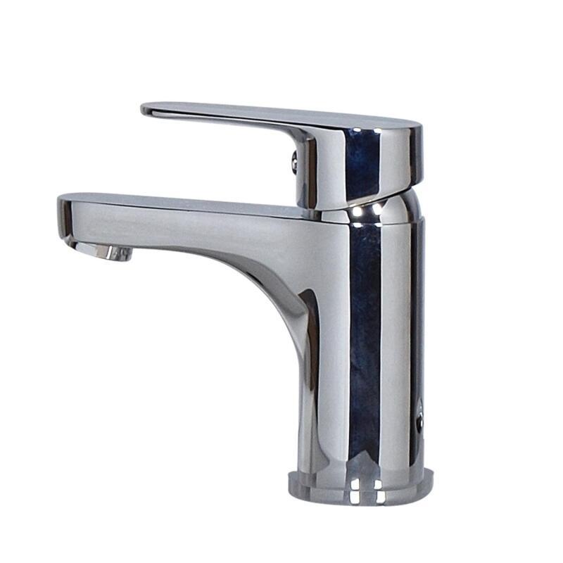 Ensemble lave-mains angle suspendu avec robinet et armoire d'angle décor chêne