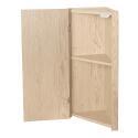 Ensemble lave-mains d'angle suspendu avec armoire d'angle décor chêne