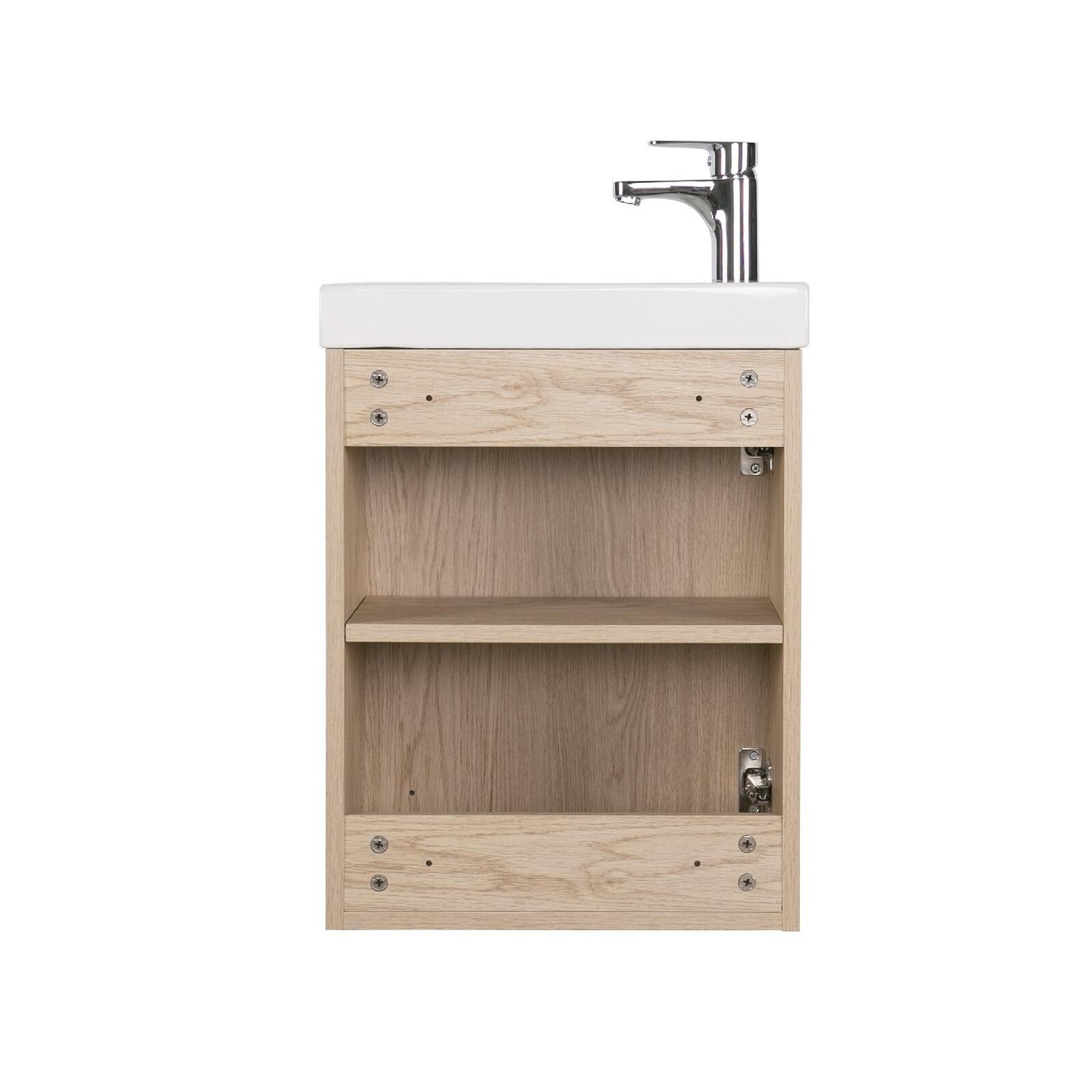 Ensemble lave-mains avec poignée chromée et miroir ovale blanc