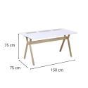 Bureau scandinave chêne blanc 150 cm MOBOX
