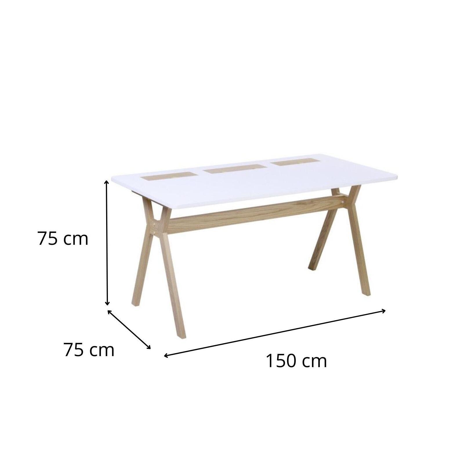 Bureau scandinave chêne blanc 150 cm MOBOX