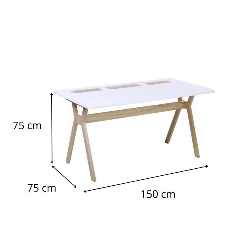 Bureau scandinave chêne blanc 150 cm MOBOX