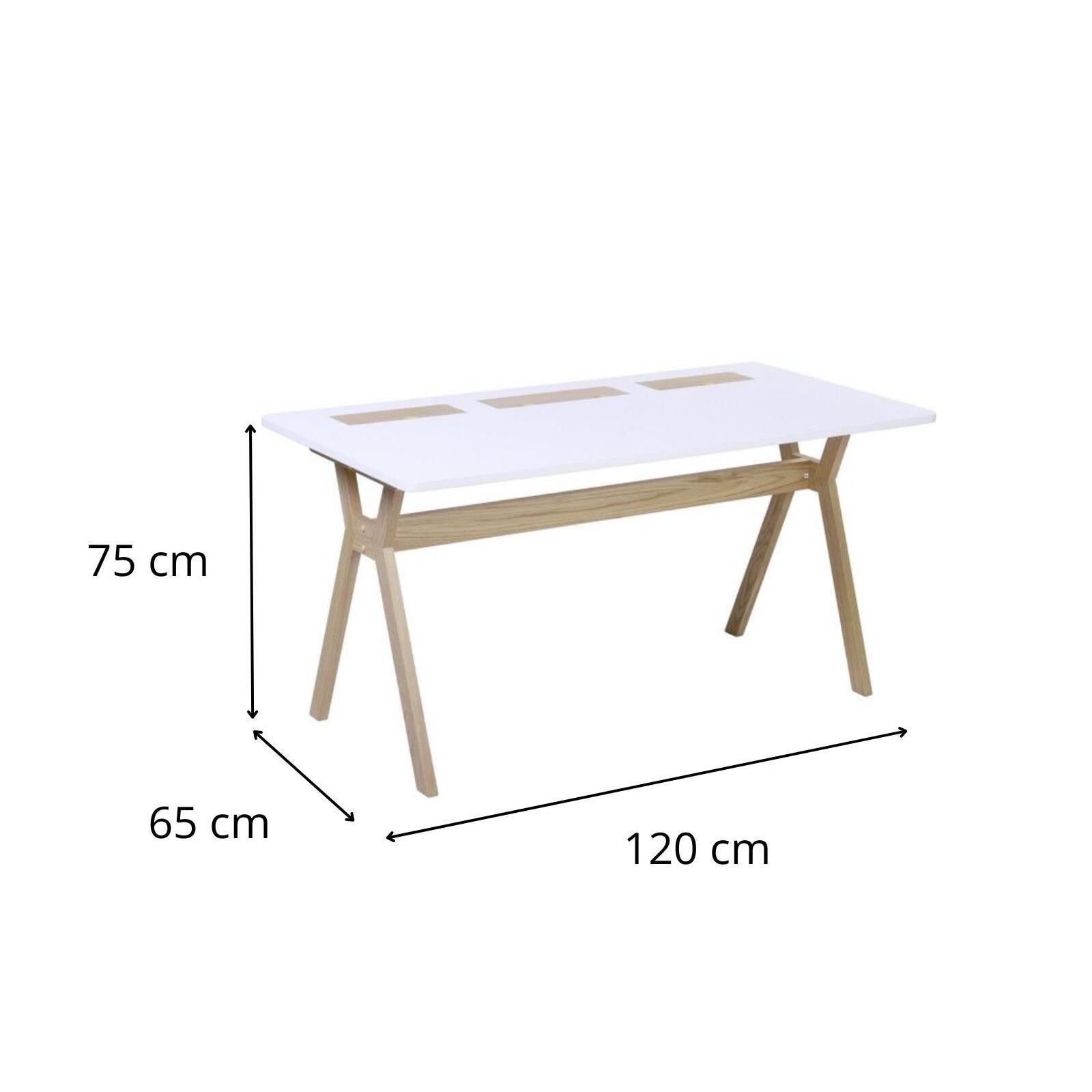 Bureau scandinave chêne blanc 120 cm MOBOX