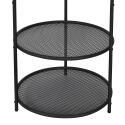 Portant vêtements rond en métal noir tubulaire 60x180cm