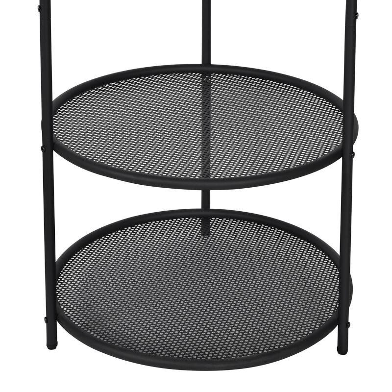 Portant vêtements rond en métal noir tubulaire 60x180cm