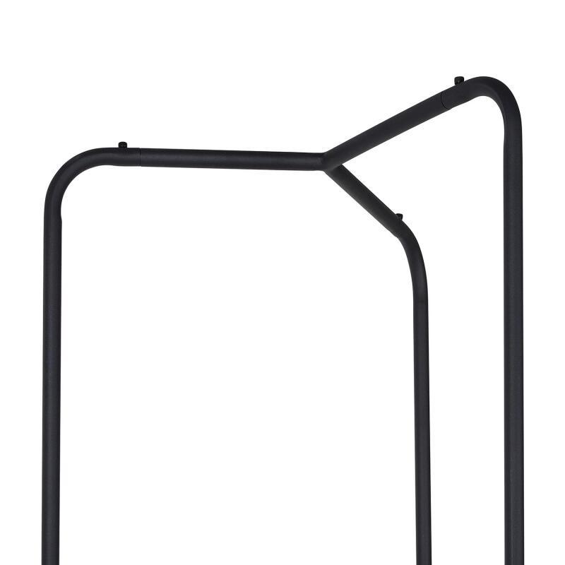Portant vêtements rond en métal noir tubulaire 60x180cm