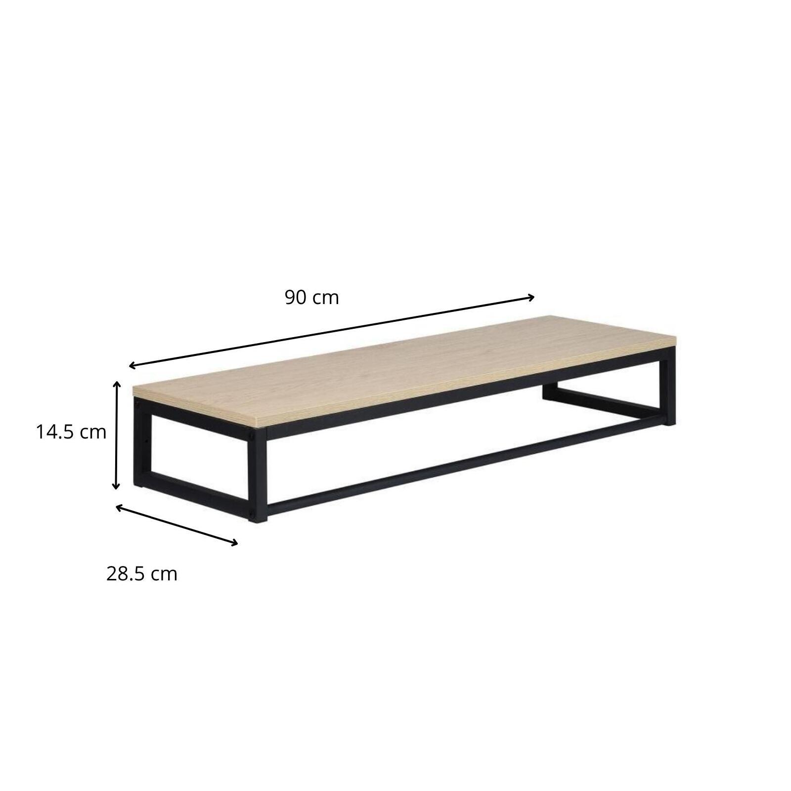 Etagère penderie murale bois et métal noir 90x28,5cm Etagère penderie murale bois et métal noir 90x28,5cm