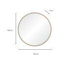 Miroir XXL rond en chêne 150 cm FAB