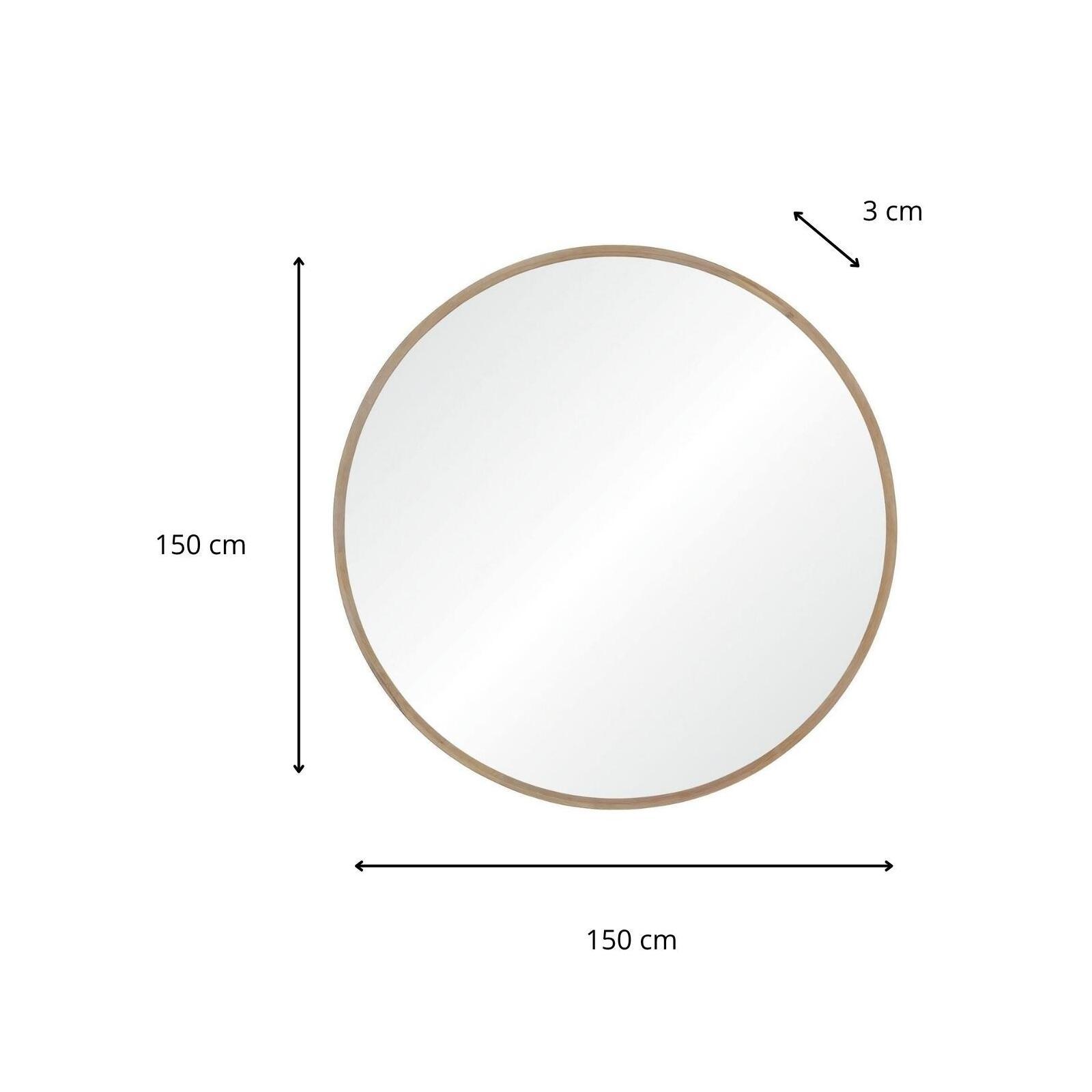 Miroir XXL rond en chêne 150 cm FAB Miroir XXL rond en chêne 150 cm FAB
