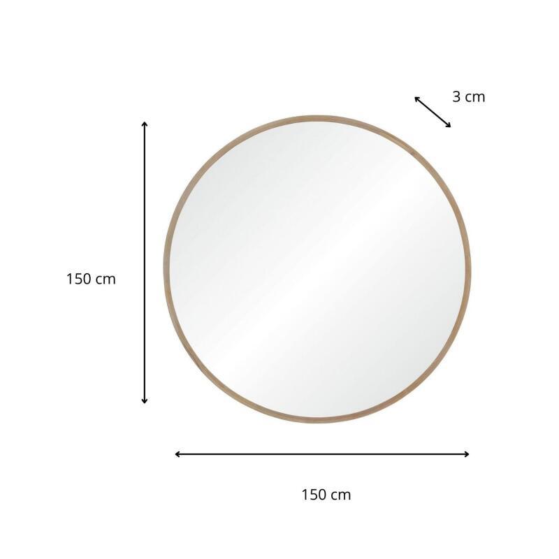 Miroir XXL rond en chêne 150 cm FAB