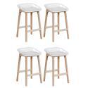 Lot de 2 tabourets d'ilot et bar 65 cm en chêne et assise noire