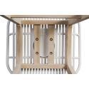 Lot de 2 tabourets d'ilot et bar 65 cm en chêne et assise noire
