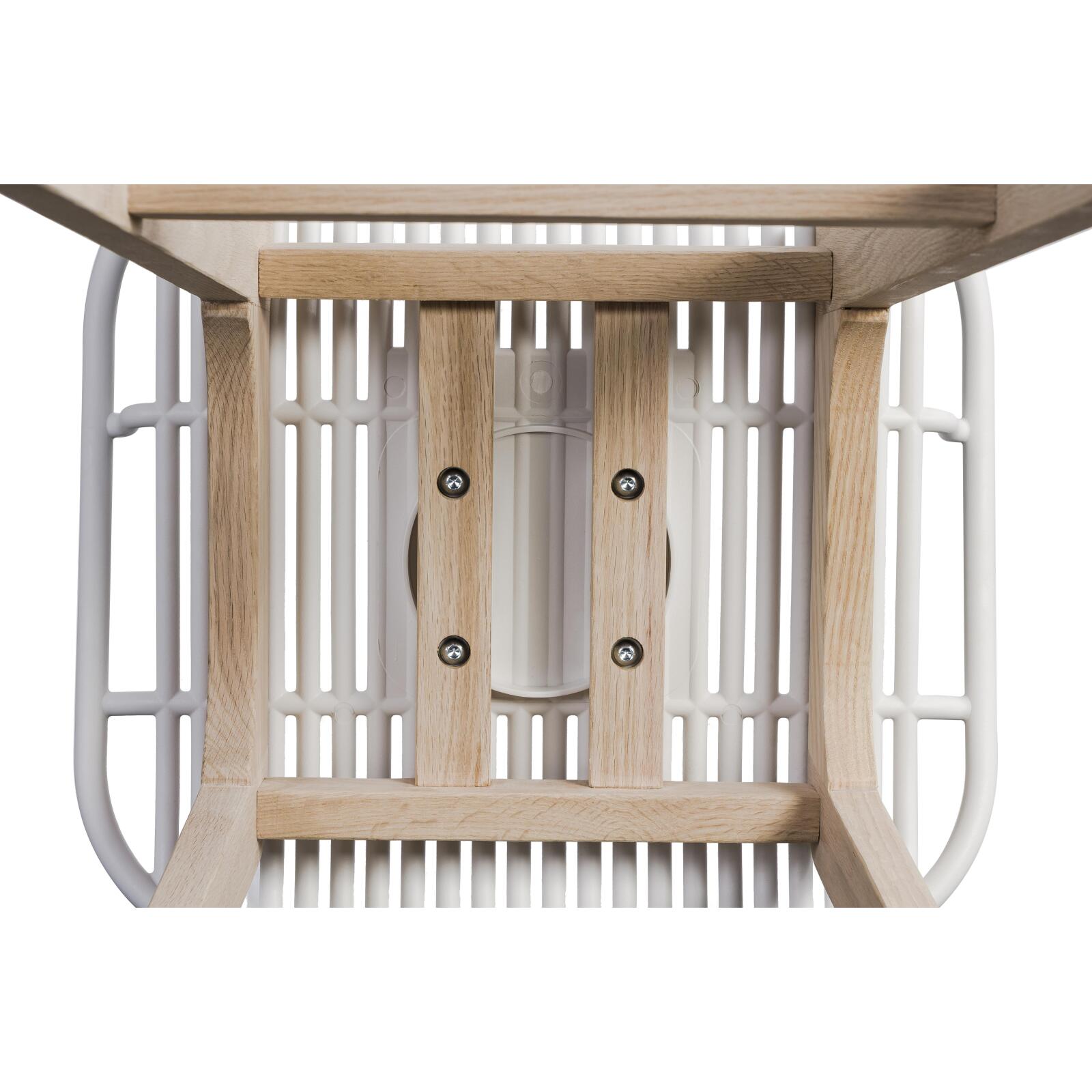 Lot de 2 tabourets d'ilot et bar 65 cm en chêne et assise noire