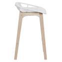 Lot de 2 tabourets d'ilot et bar 65 cm en chêne et assise noire