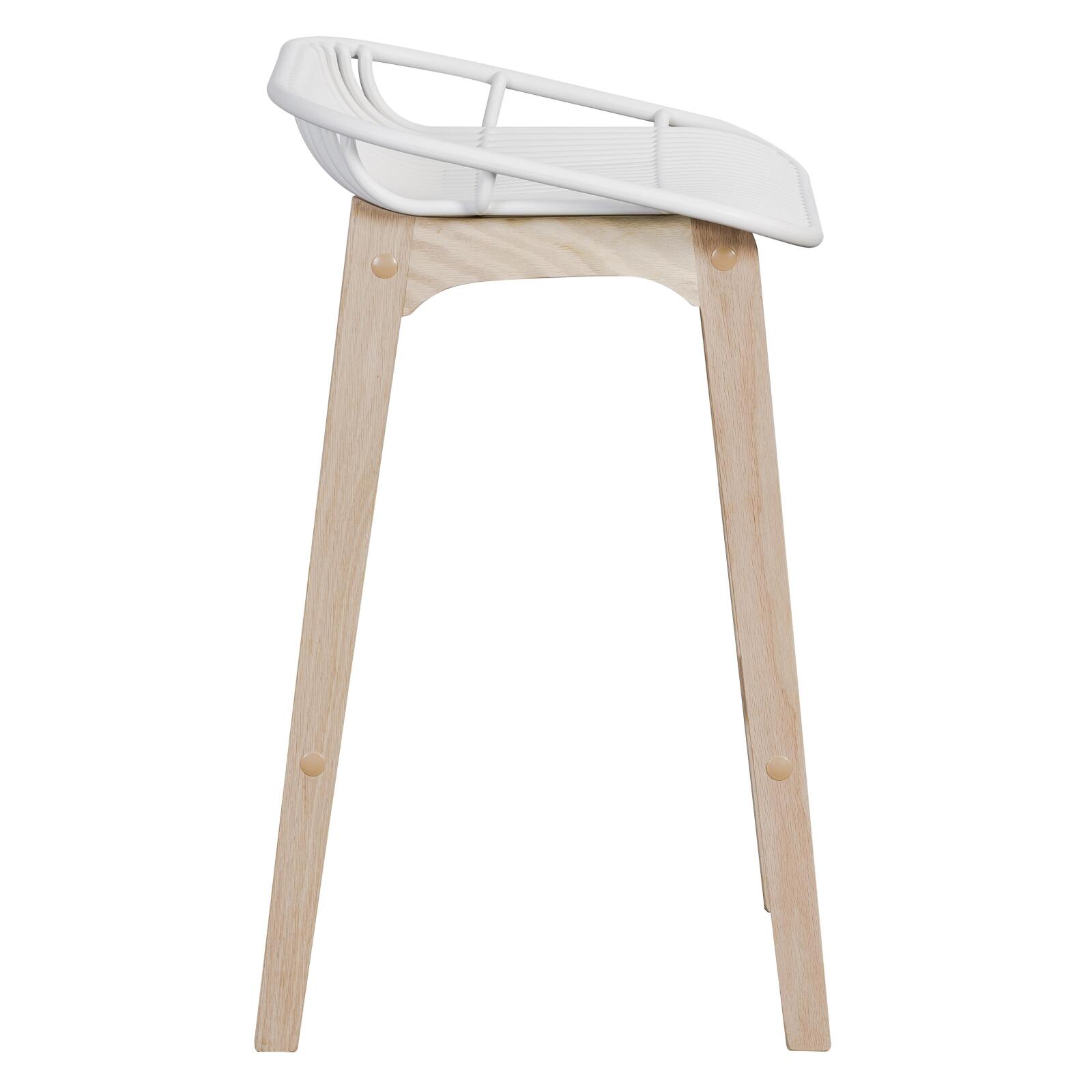 Lot de 2 tabourets d'ilot et bar 65 cm en chêne et assise noire